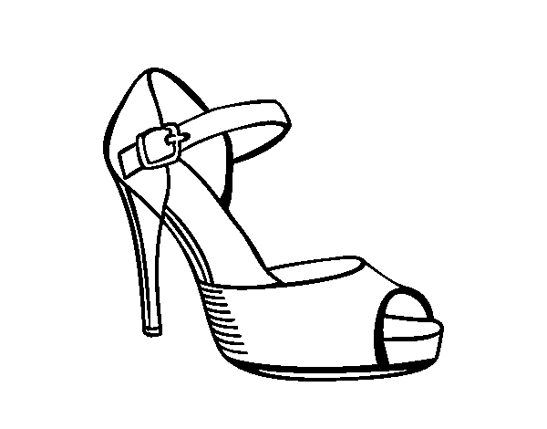 Dibujo de Zapato de tacón abierto para Colorear - Dibujos.net