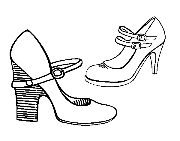 Dibujo de Zapatos de tacón para Colorear - Dibujos.net
