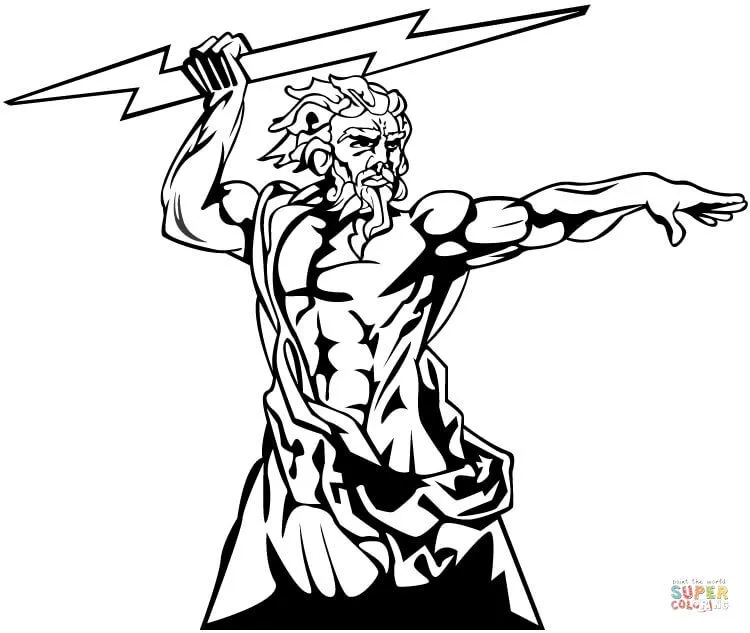 Dibujo de Zeus, el Dios de Olimpia para colorear | Dibujos para ...