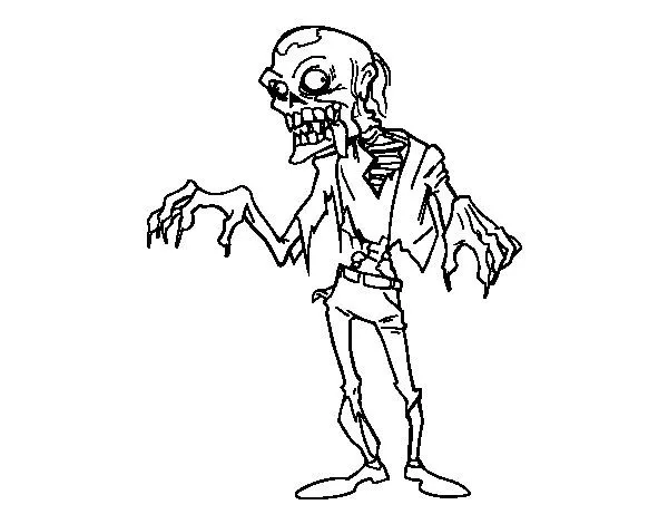 Dibujo de Un zombie para Colorear - Dibujos.net