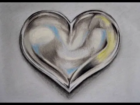 Dibujos 3D de corazones a lapiz - Imagui