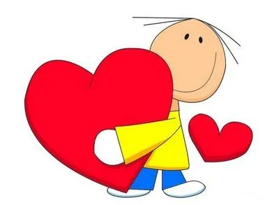 Imagen Dibujo infantil: Nene/abrazo con corazòn - grupos.