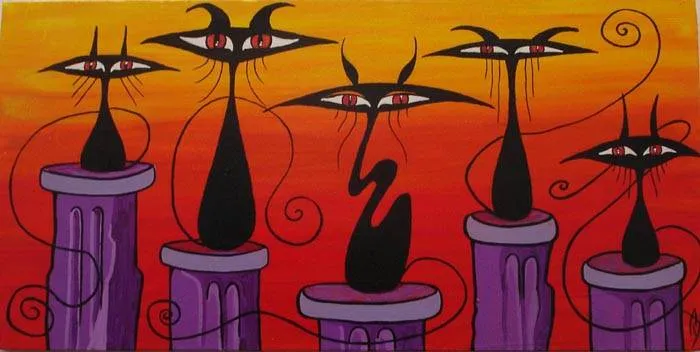 Pinturas abstractas de gatos-Imagui - Imagui