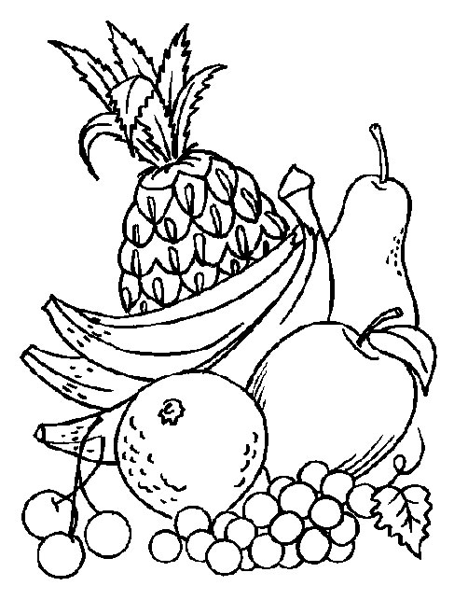 Dibujos de frutas y verduras para colorear - Imagui