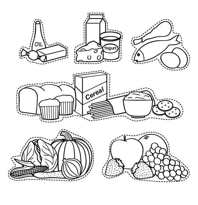 Dibujos de ALIMENTOS para COLOREAR: Saludables, Nutritivos y Ricos |  Colorear imágenes