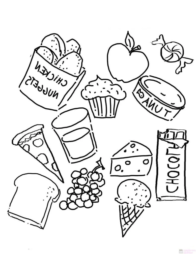 ᐈ Dibujos de Alimentos【TOP 30】Un delicioso boceto – Dibujos para Colorear