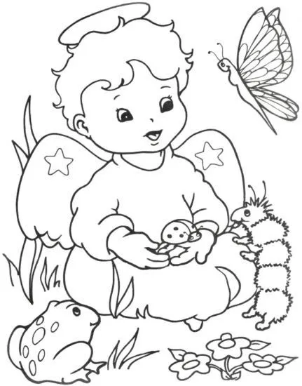 Dibujos para colorear de angelitos bebés - Imagui