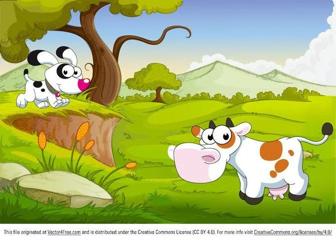Dibujos animados animales de granja, gráfico de vector - 365PSD.com