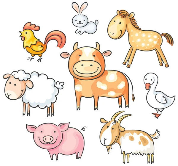Dibujos animados de animales de granja — Vector stock ...