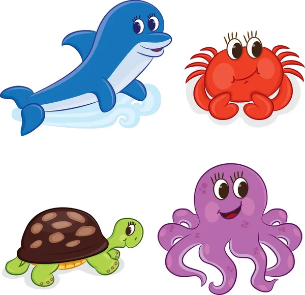 dibujos animados de animales marinos — Vector stock © ARNICA83 ...
