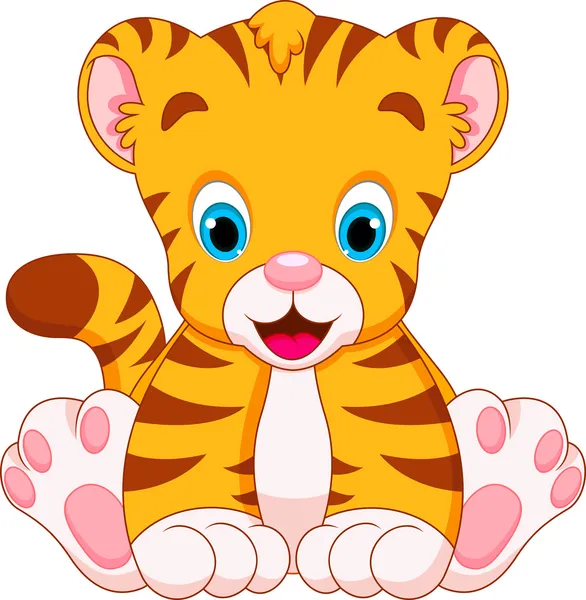 Dibujos animados de bebés de tigre lindo — Vector stock ...