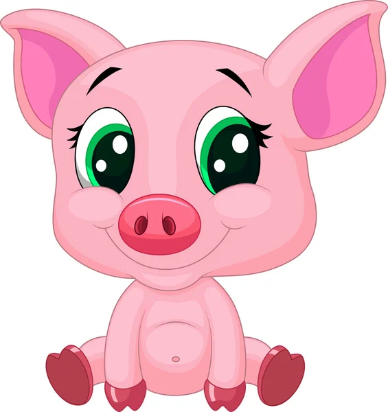 Dibujos animados de cerdo lindo — Vector stock © tigatelu #32962765