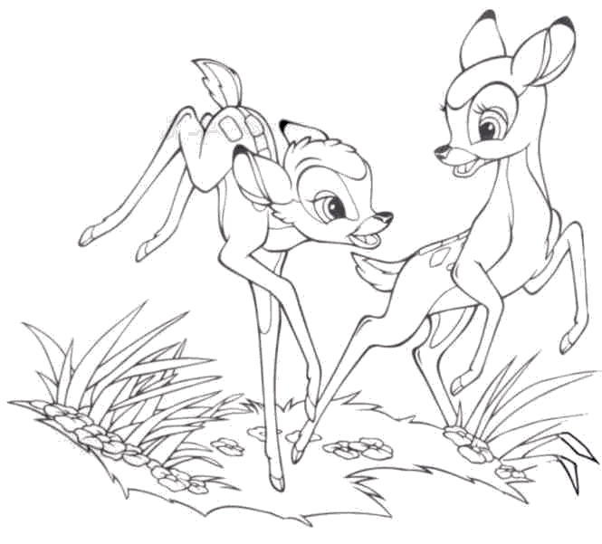 Dibujos animados para colorear: Bambi para colorear