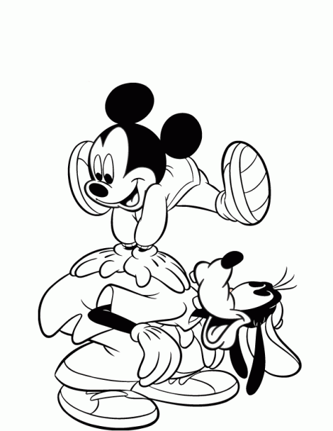 Dibujos animados para colorear: Mickey Mouse para colorear