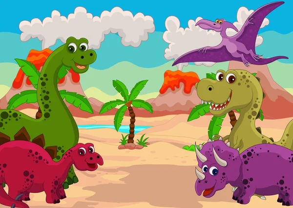 dibujos animados de dinosaurios — Vector stock © starlight789 ...