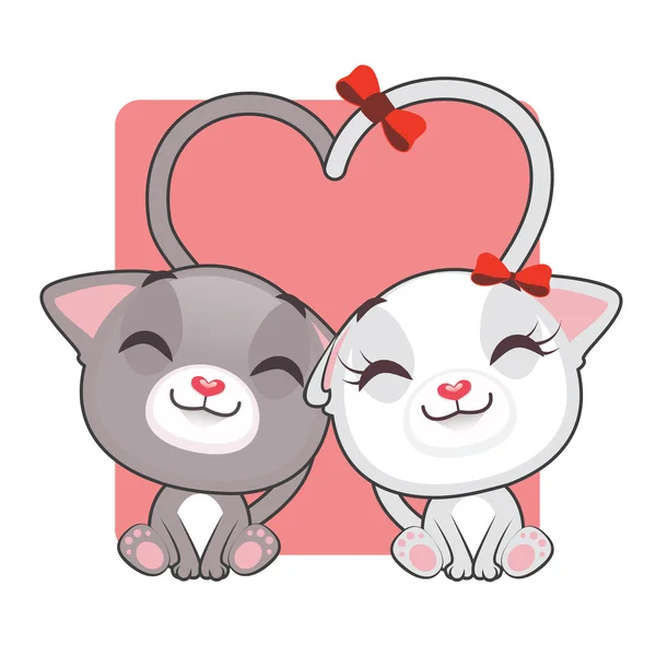 Dibujos animados de gatitos enamorados — Vector stock © AgnesSz ...