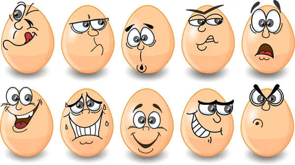Dibujos animados de huevos de Pascua, Pascua feliz — Vector stock ...