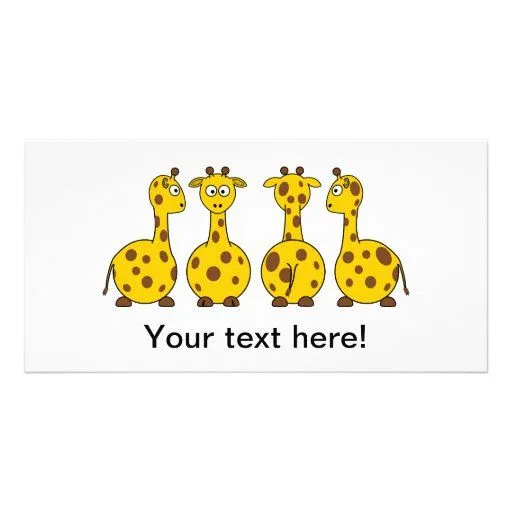 Dibujos animados de las jirafas tarjeta fotográfica de Zazzle. Dibujos animados de las jirafas tarjeta fotográfica de Zazzle.