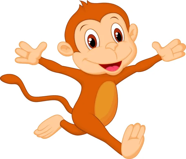 Dibujos animados mono feliz corriendo — Vector stock © tigatelu ...