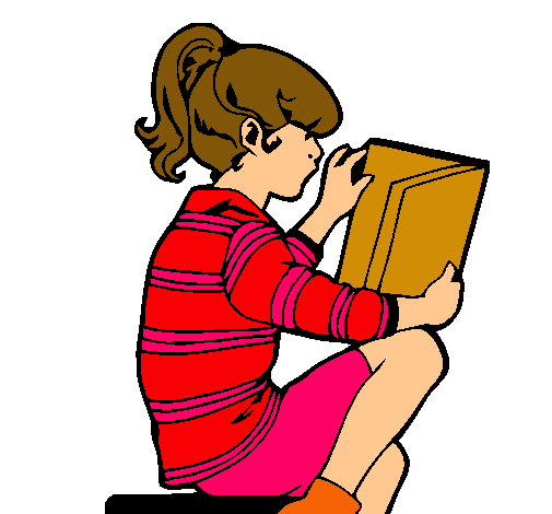 Dibujos animados de niñas leyendo - Imagui