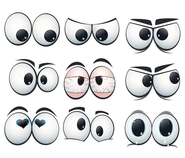 dibujos animados de ojos de expresión con diferentes puntos de ...