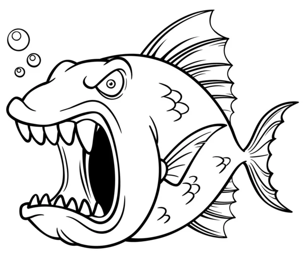 Dibujos animados de pescado enojado — Vector stock © sararoom ...