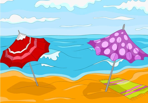 Dibujos animados de playa — Vector stock © rastudio #14927495