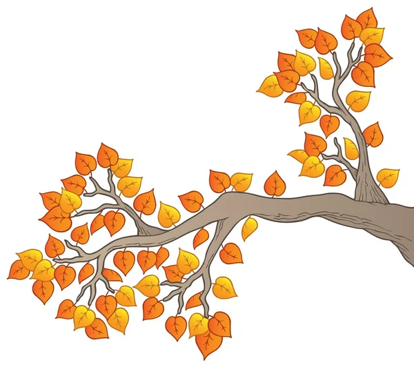 dibujos animados rama de árbol con hojas 2 — Vector stock ...