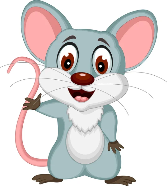 Dibujos animados de ratón feliz posando — Vector stock ...