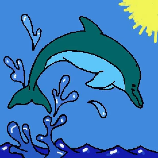 Dibujo de un delfín saltando fuera del agua - Dibujos para pintar ...