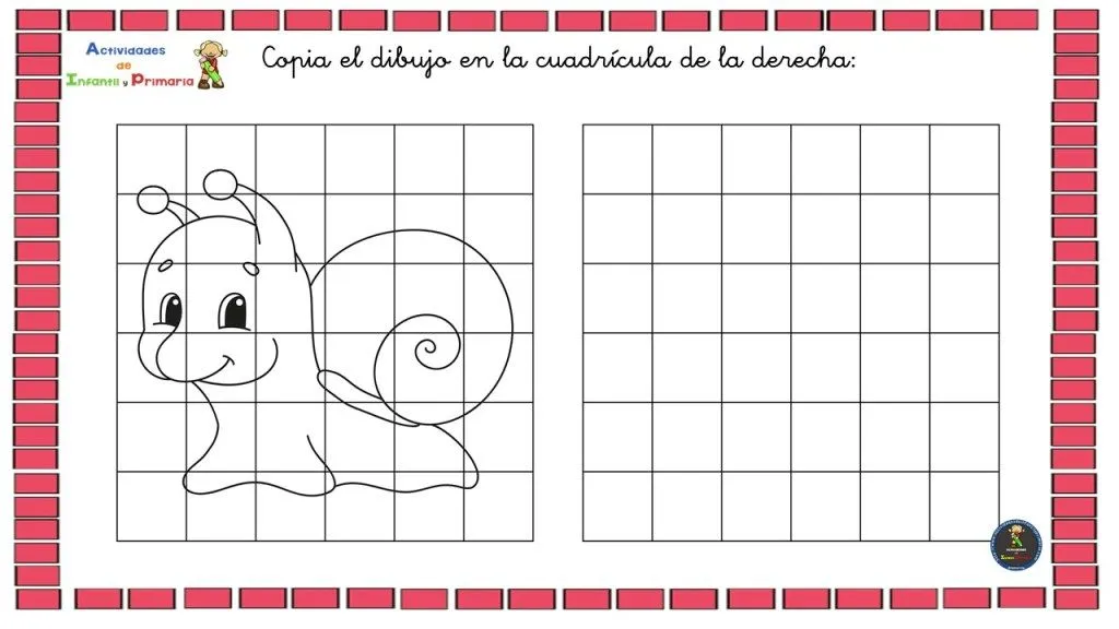 Dibujos de animales en cuadrícula para trabajar la lateralidad y la  orientación espacial