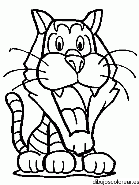 Dibujo de un tigre bostezando | Dibujos para Colorear
