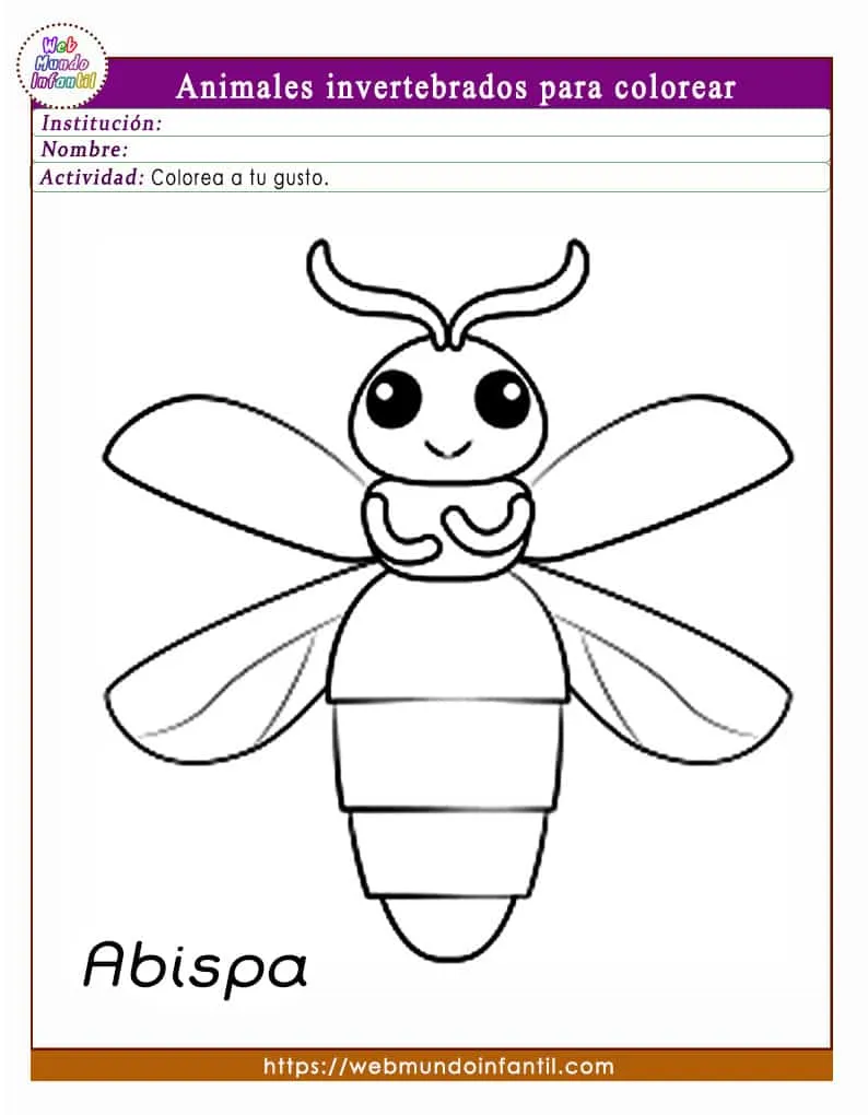 Dibujos de animales invertebrados para colorear e imprimir