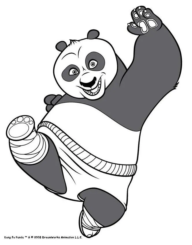 Dibujos para colorear KUNG FU PANDA PELICULA - Po el oso panda