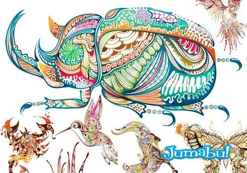 Dibujos de Animales en Vectores Ornamentales | Jumabu
