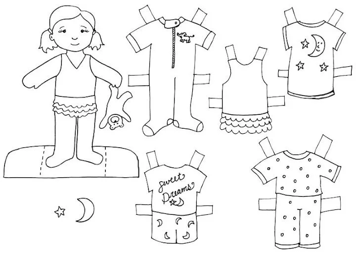 Muñecos de papel para recortar pintar y vestir - Imagui