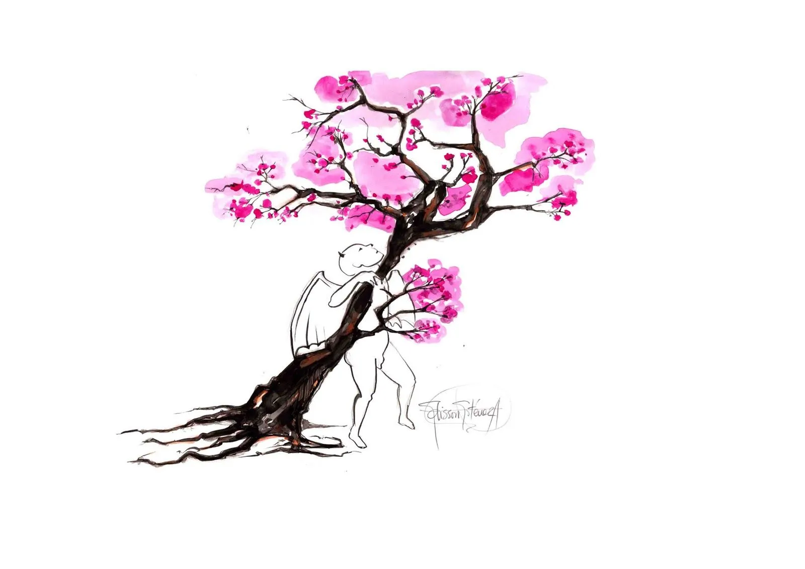 Dibujos arbol de cerezo tinta china - Imagui Dibujos arbol de cerezo tinta china - Imagui