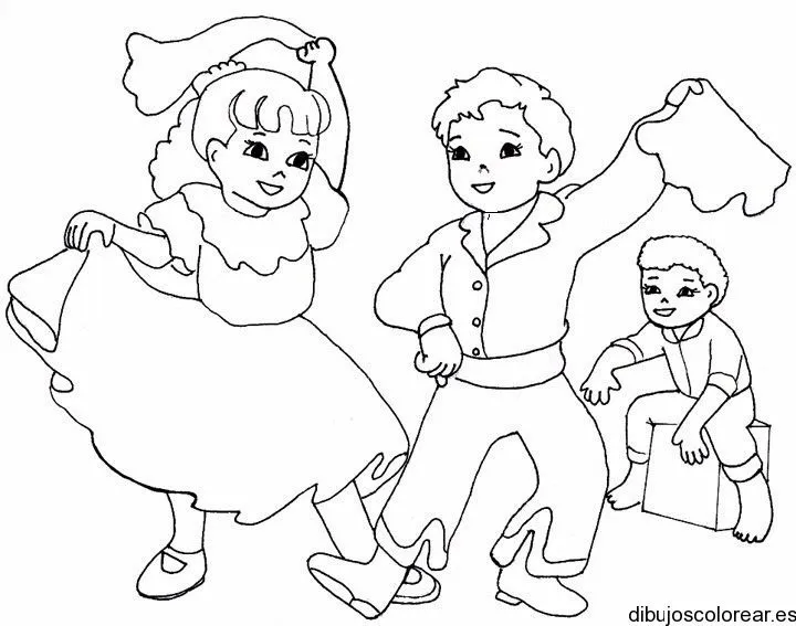 dibujo para colorear de niños bailando | Conozcamos algunos bailes ...