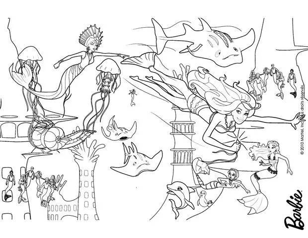 Dibujos de BARBIE Una aventura de Sirenas para colorear, las ...