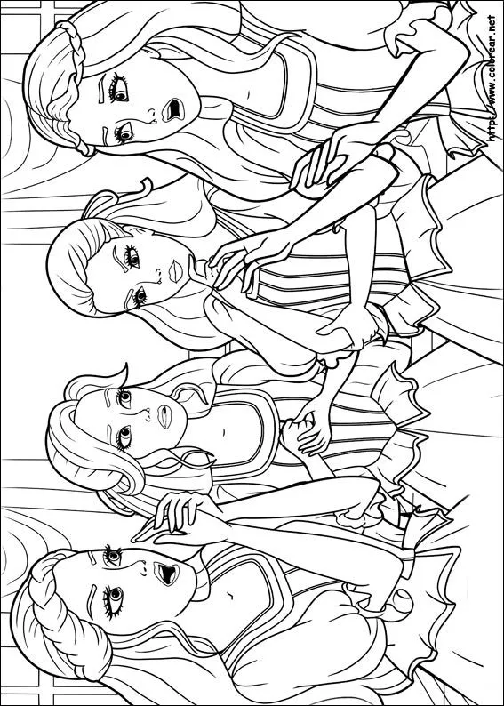 Dibujos de Barbie y las tres Mosqueteras para colorear en Colorear.net