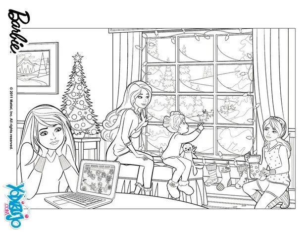 Dibujos de BARBIE en Una Navidad Perfecta para colorear, BARBIE en ...