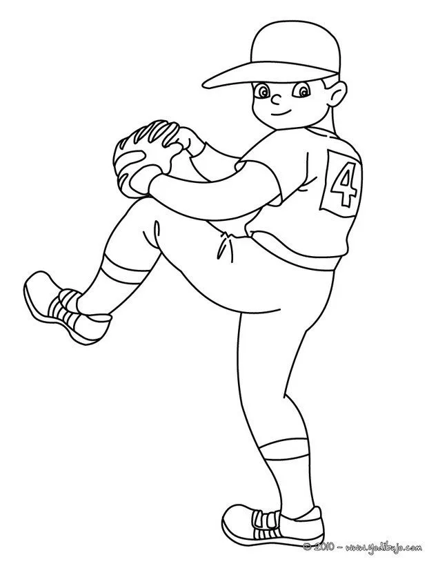 Dibujos de BEISBOL para colorear, un lanzador abridor de beisbol ...
