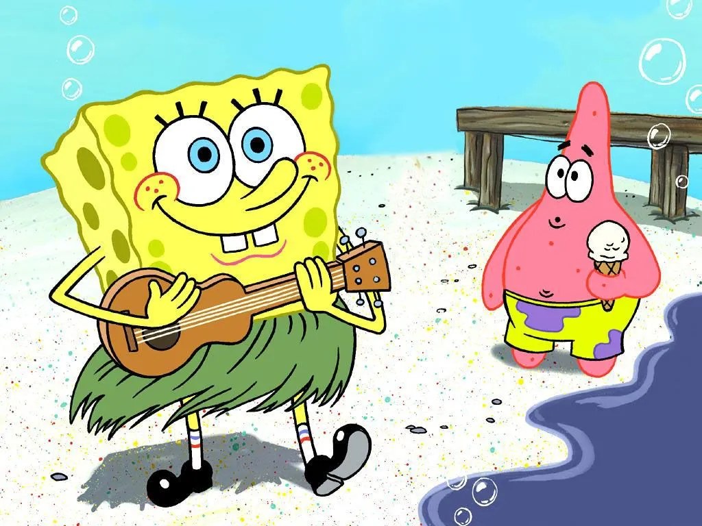  ... gratis dibujos bob esponja para niños con bob tocando la guitarra