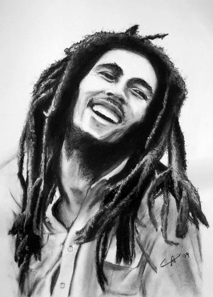 Obra de arte: Bob Marley en tiza Artistas y arte. Artistas de la ...