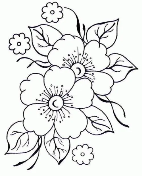 Dibujo de flores para bordar - Imagui