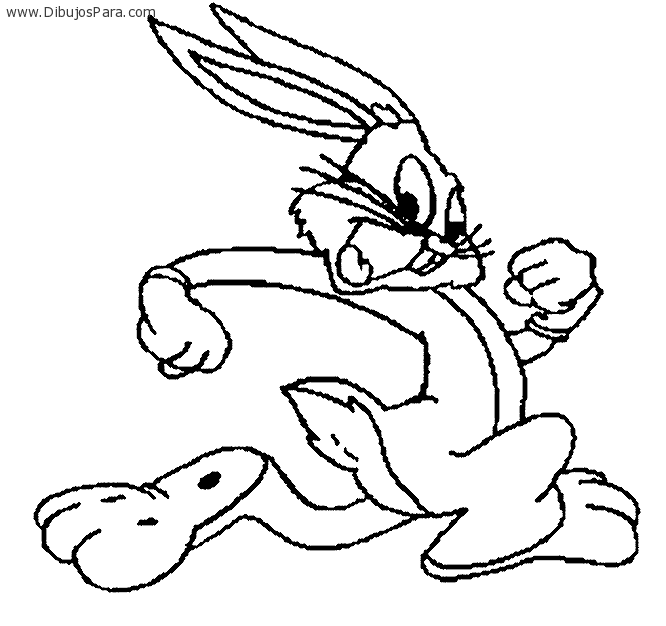 Dibujo de Bugs Bunny corriendo | Dibujos de Bugs Bunny para Pintar ...