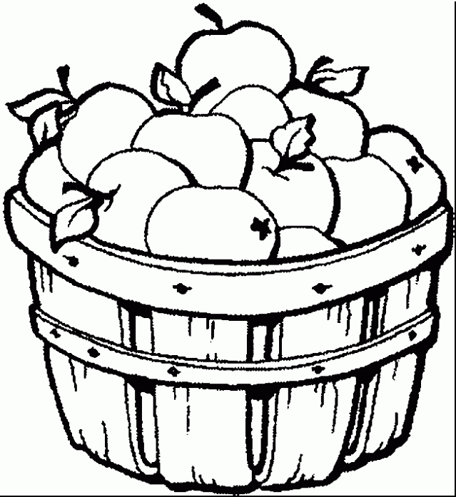 Dibujo de Cesta de manzanas para colorear. Dibujos infantiles de ... Dibujo de Cesta de manzanas para colorear. Dibujos infantiles de ...