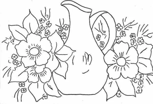 Dibujos de canastas de flores para bordar - Imagui