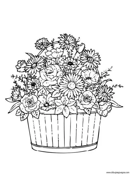 dibujo-flores-ramos-014 | Dibujos y juegos, para pintar y colorear