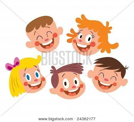 Caritas de niños felices, caricatura - Imagui